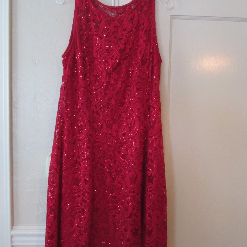 Liz Claiborne Midi lace sequence dress NWT